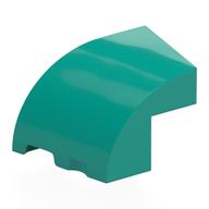Lego Brick Wedged, Curved 3 x 2 x 1 2/3 with Stud Notch Left / Dark Turquoise