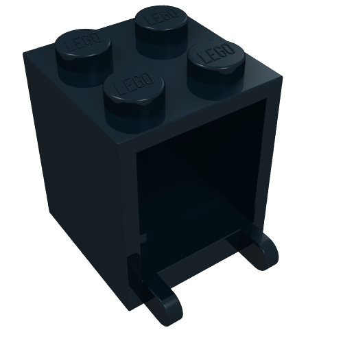 Lego Box 2 x 2 x 2 [Solid Studs] / Black