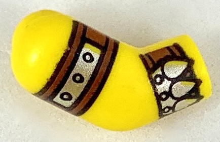 Lego Arm, Right with Reddish Brown and Silver Cuff and Strap Pattern