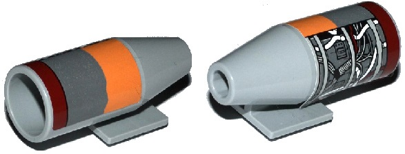 Lego Engine, Smooth Large, 2 x 2 Thin Top Plate with SW Landspeeder Circuitry Pattern (Sticker) - Set 75052 / Light Bluish Gray