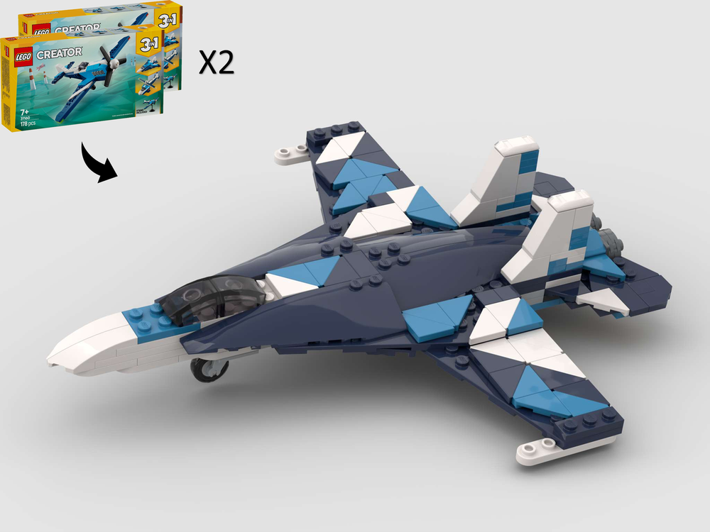 Lego Boeing F/A-18E Super Hornet Aggressor - Alternate Build of 2 x 31160 Race Plane