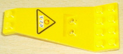 Lego Wing Plate Bi-level 8 x 4 and 2 x 3 1/3 Up with Black 'R.E.S.' and Red 'Q' on Yellow Triangle with Black Border Pattern (Sticker) - Set 6473