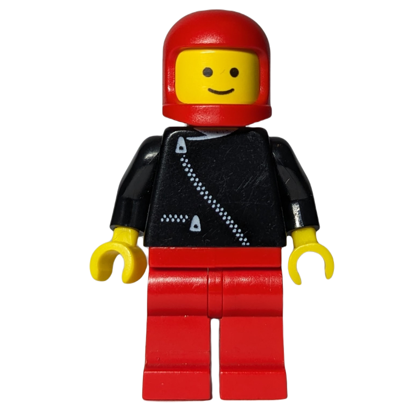 Lego Black Torso, Red Legs, Red Helmet