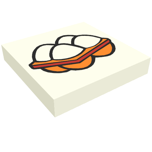 Lego Tile 2 x 2 with Fabuland Eggs Print