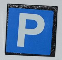 Lego Road Sign 2 x 2 Square with Clip with Parking Pattern (Sticker) - Set 3182