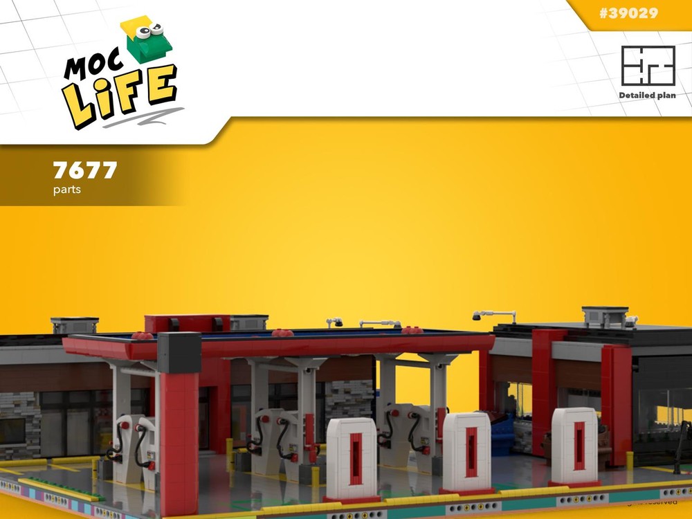 Lego Gas station with no contact car wash