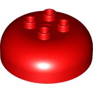 Lego Duplo Brick Round 4 x 4 Dome Top with 2 x 2 Studs [Plain] / Red