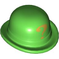 Lego Hat, Bowler with Gold Question Mark Print
