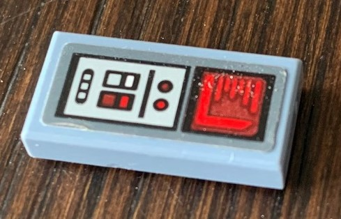 Lego Tile 1 x 2 with SW Control Panel, Red Graph Screen and Buttons Pattern (Sticker) - Set 75154