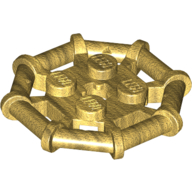 Lego Plate Special 2 x 2 with Bar Frame Octagonal, Reinforced, Completely Round Studs / Pearl Gold