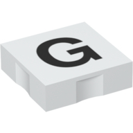 Lego Duplo Tile 2 x 2 with Capital 'G' Print / White