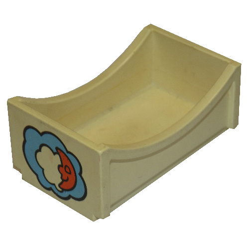 Lego Duplo Bed 2 x 4 with Moon and Cloud Print (Old Style)