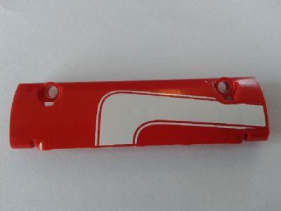 Lego Technic, Panel Curved 11 x 3 with White Curved Stripe Pattern Model Right Side (Sticker) - Set 8258