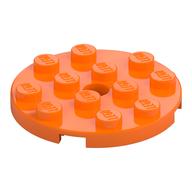 Lego Plate Round 4 x 4 with Pin Hole / Orange