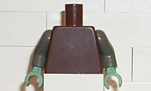Lego Torso Plain / Dark Gray Arms / Sand Green Hands