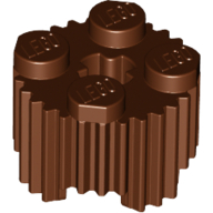 Lego Brick Round 2 x 2 [Grill] / Reddish Brown