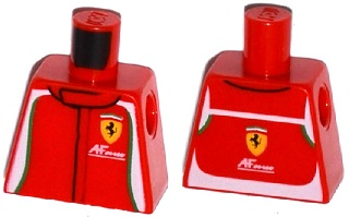 Lego Torso Speed Champions with Ferrari and AFcorse Logo Pattern / Red
