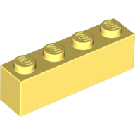 Lego Brick 1 x 4 / Bright Light Yellow