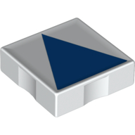 Lego Duplo Tile 2 x 2 with Shape Blue Isosceles Triangle Print / White