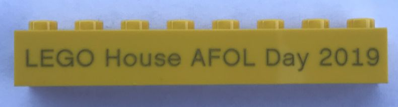 Lego Brick 1 x 8 with 'LEGO House AFOL Day 2019' Pattern