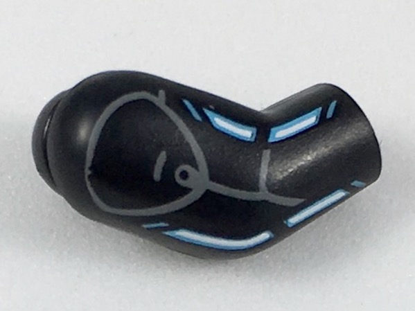Lego Arm, Right with Blue Lines Pattern / Black