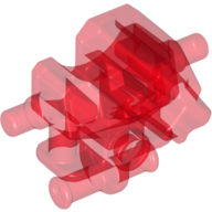 Lego Torso/Head Mechanical, Exo-Force Robot with Marbled Pearl Light Gray Pattern / Trans-Red