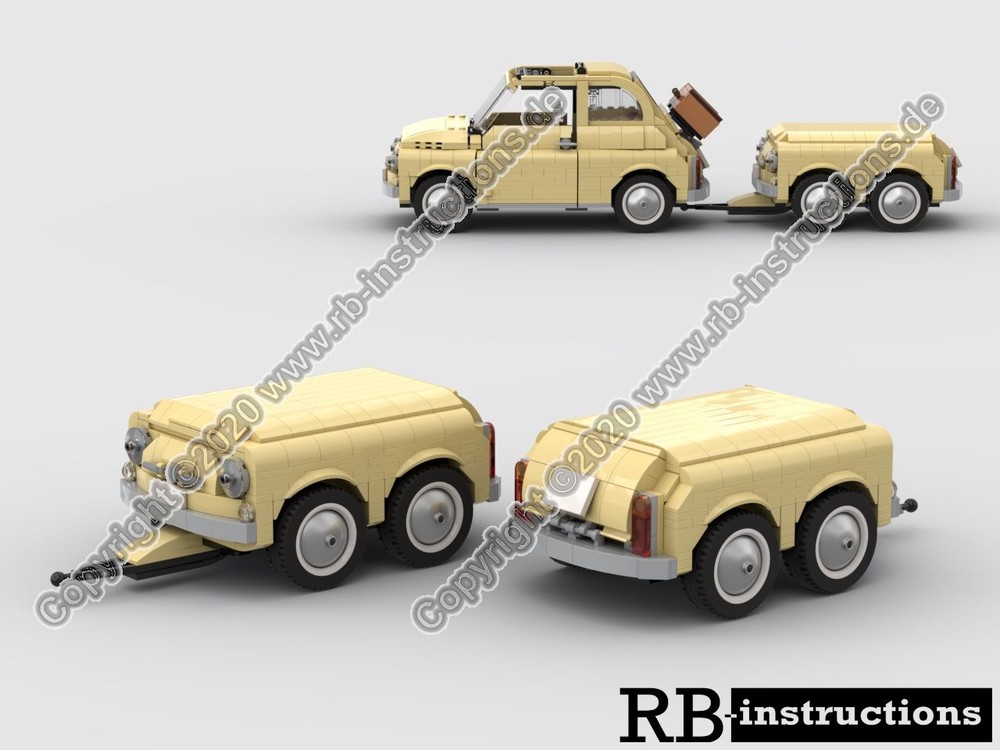 Lego 2-axle trailer for 10271 Fiat 500