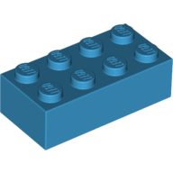 Lego Brick 2 x 4 / Dark Azure