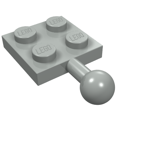 Lego Plate Special 2 x 2 with Towball / Light Gray