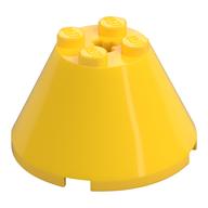 Lego Cone 4 x 4 x 2, Axle Hole [Plain] / Yellow