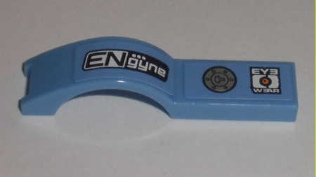 Lego Vehicle, Mudguard 1 x 4 1/2 with 'ENgyne' and 'EYEWEAR' Pattern Model Right Side (Stickers) - Set 8193