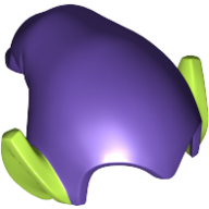Lego Hat Drooping with Pointy Ears Lime pattern / Dark Purple
