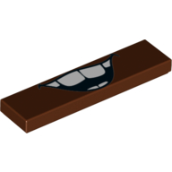 Lego Tile 1 x 4 with Mater Mouth/Smile Print