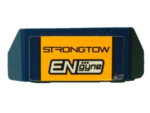 Lego Vehicle, Spoiler with Bar Handle with 'STRONGTOW' and 'ENgyne' Logo on Bright Light Orange Background Pattern (Sticker) - Set 60218