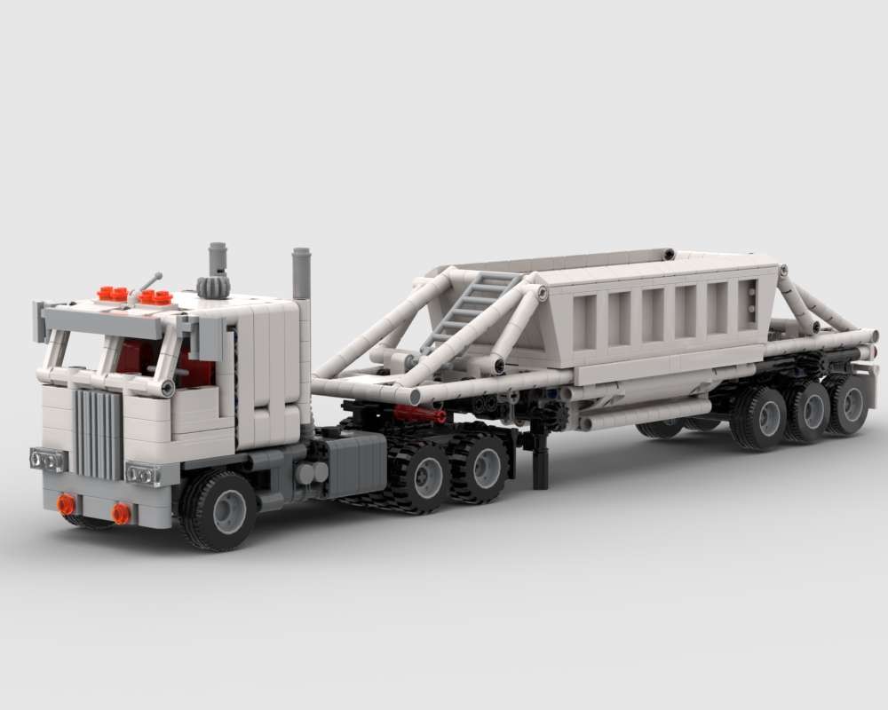 Lego Kenworth K100 + Sand Hopper Trailer