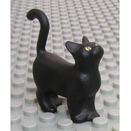 Lego Animal, Cat, Standing with Yellow Eyes Print / Black
