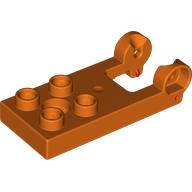 Lego Duplo Plate 2 x 3 with 4 Studs and Reinforced Hinge / Reddish Orange