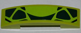 Lego Slope, Curved 4 x 1 x 2/3 Double with 9 Dark Green Scales Pattern (Sticker) - Set 9447
