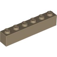 Lego Brick 1 x 6 / Dark Tan