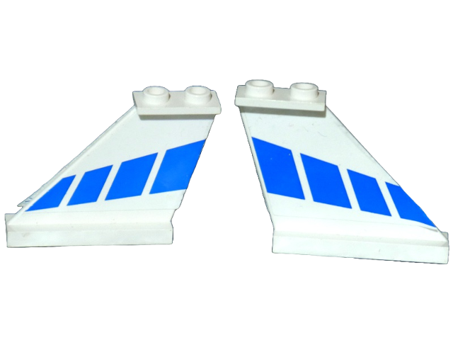 Lego Tail 4 x 1 x 3 with Blue Stripes Pattern on Both Sides (Stickers) - Set 8824
