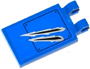 Lego Tile, Modified 2 x 3 with 2 Clips with Hatch and 2 Claw Scratch Marks Pattern (Sticker) - Set 75918