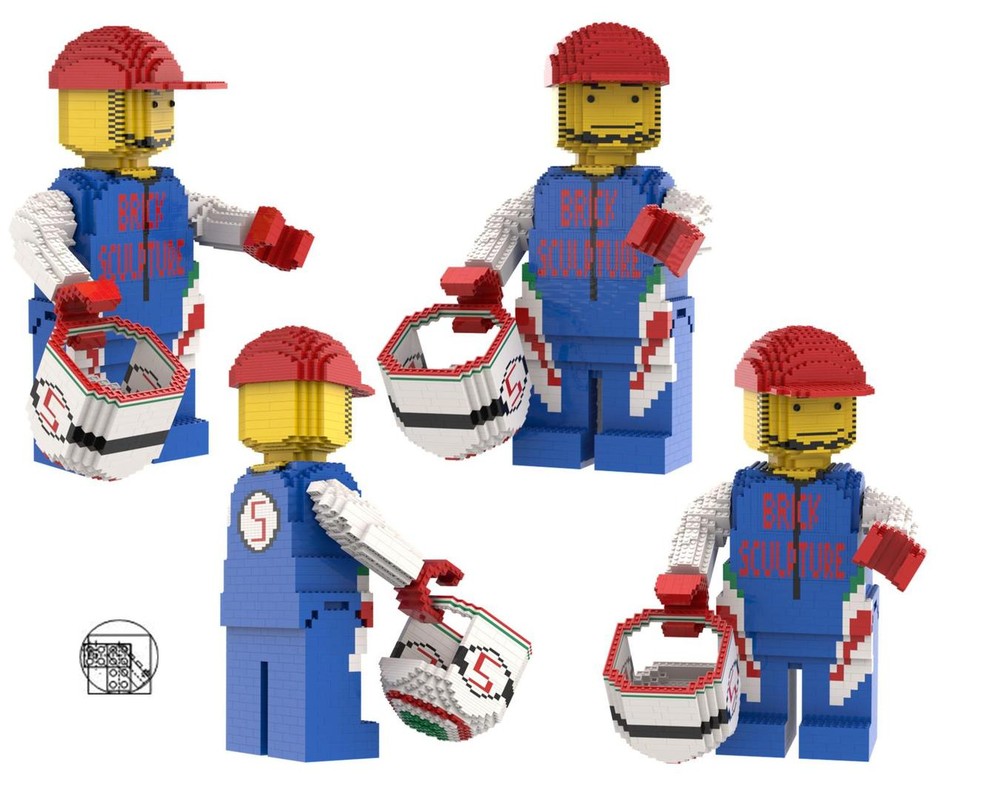 Lego Maxi Figure Blue-White Formula driver