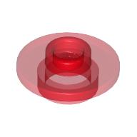 Lego Equipment Cup / Teacup Saucer with Recessed Stud on Top [PLAIN] / Trans-Red