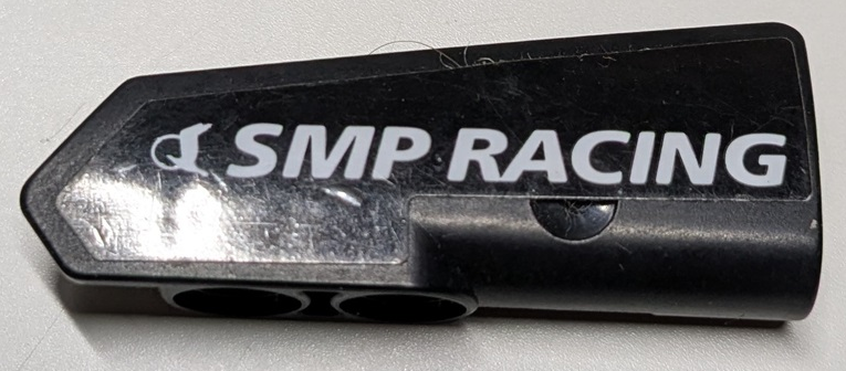 Lego Technic, Panel Fairing #21 Very Small Smooth, Side B with White 'SMP RACING' Pattern (Sticker) - Set 42125