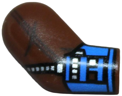 Lego Arm, Right with Blue Gauntlet and Silver Hose Pattern