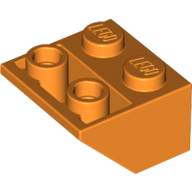 Lego Brick Sloped Inverted 45° 2 x 2 [Ovoid Bottom Pin, Bar-sized Stud Holes] / Orange