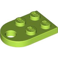Lego Plate Special 3 x 2 with Rounded End, Hole / Lime