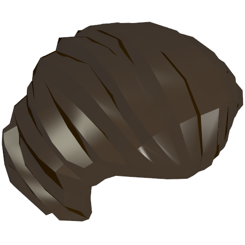 Lego Hair Swept Back with Pointy Ears [Plain] / Dark Brown