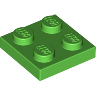 Lego Plate 2 x 2 / Bright Green