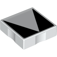 Lego Duplo Tile 2 x 2 with Shape Black Inverse Triangle Print / White